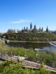 Vista Panorámica de Ottawa, Canadá desde el río, Nepean Point. Parlamento, Château Laurier, Canal Rideau.