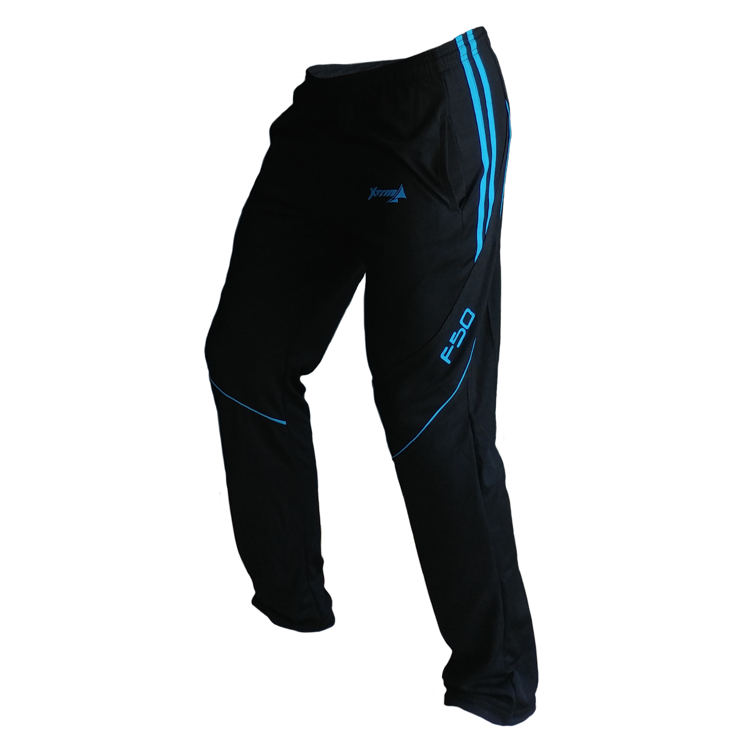 PANTS F50 Holand Negro Azul Neon Lateral Pants deportivos hombre. Negro Azul Neon. Ropa deportiva hombre. Tienda para hombres.