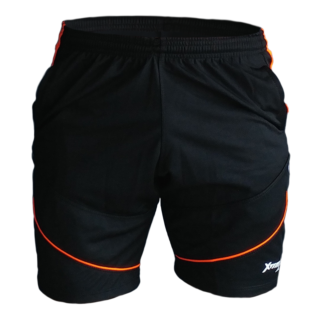 SHORT F50 Holand Negro Naranja Neon Frontal Short deportivo hombre. Negro Naranja Neon. Ropa deportiva hombre. Tienda para hombres.