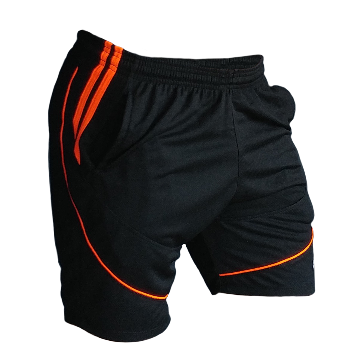 SHORT F50 Holand Negro Naranja Neon Lateral 2 Short deportivo hombre. Negro Naranja Neon. Ropa deportiva hombre. Tienda para hombres.