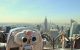 New York City view with a tower viewer on the front and the Empire State on the background, from the Top of The Rock Observation Deck. NYC. Vista desde lo alto, observatorio Nueva York. Manhattan.