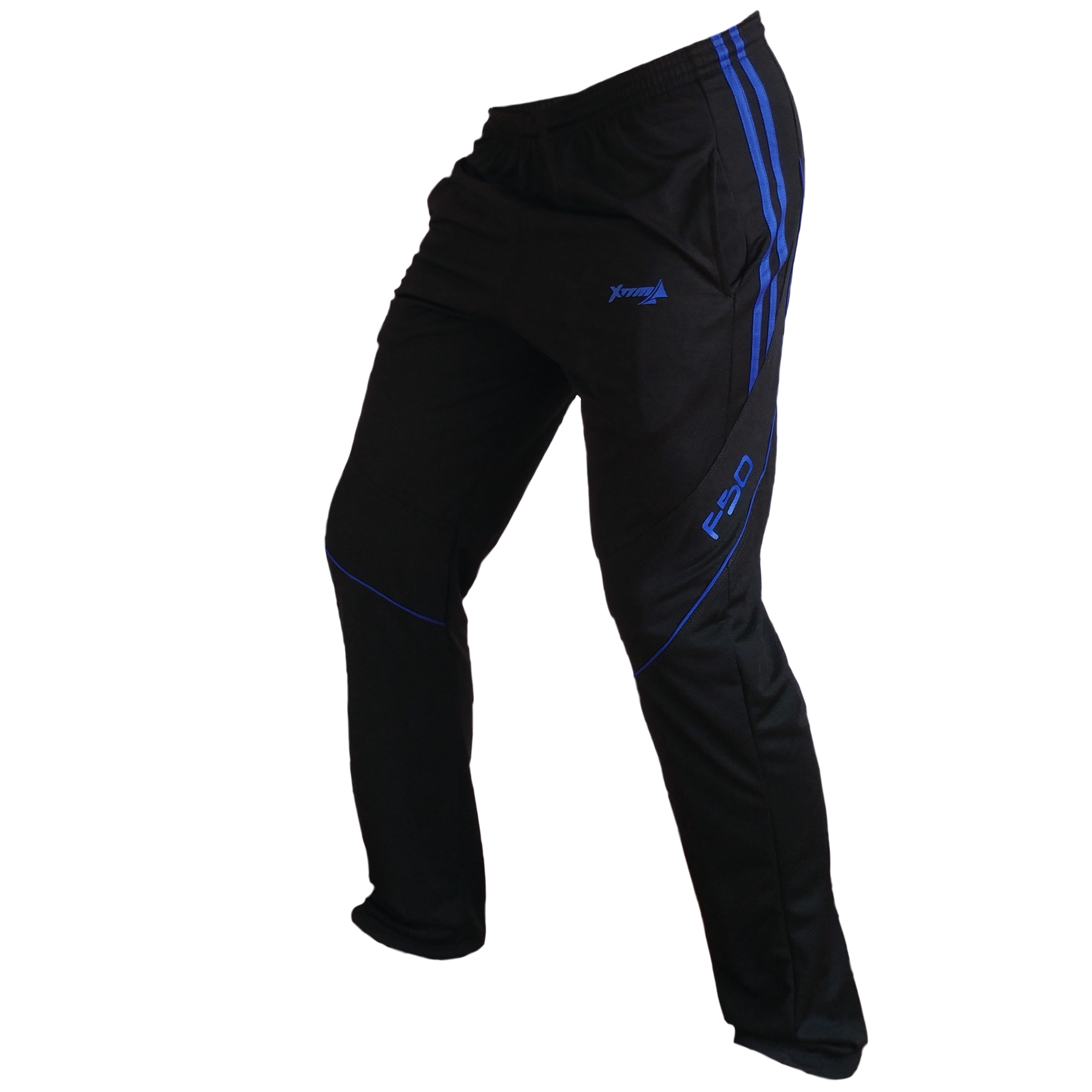 PANTS F50 Holand Negro Azul Rey Lateral Pants deportivos hombre. Negro Azul Rey. Ropa deportiva hombre. Tienda.