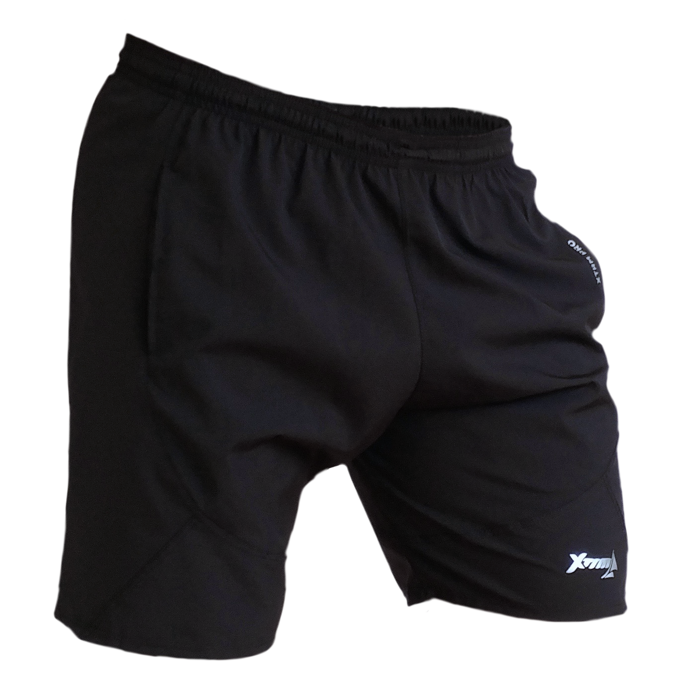 Short deportivo hombre Destroyer, corredor, correr, runner, tela lona ligera impermeable. Negro Negro. Ropa deportiva hombre. Tienda.
