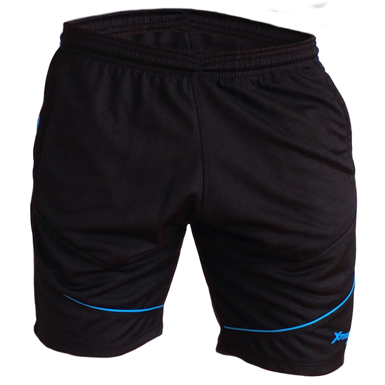 SHORT F50 Holand Negro Azul Neon Frontal Short deportivo hombre. Negro Azul Neon. Ropa deportiva hombre. Tienda para hombres.