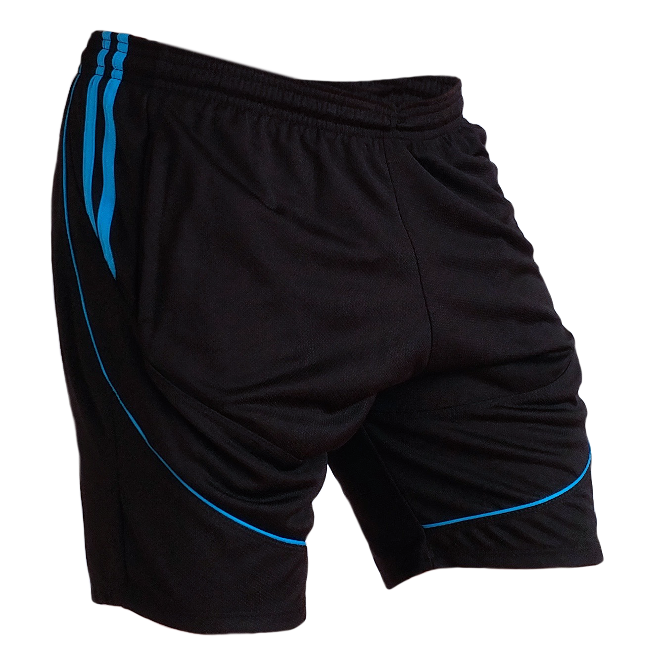 SHORT F50 Holand Negro Azul Neon Lateral 2 Short deportivo hombre. Negro Azul Neon. Ropa deportiva hombre. Tienda para hombres.