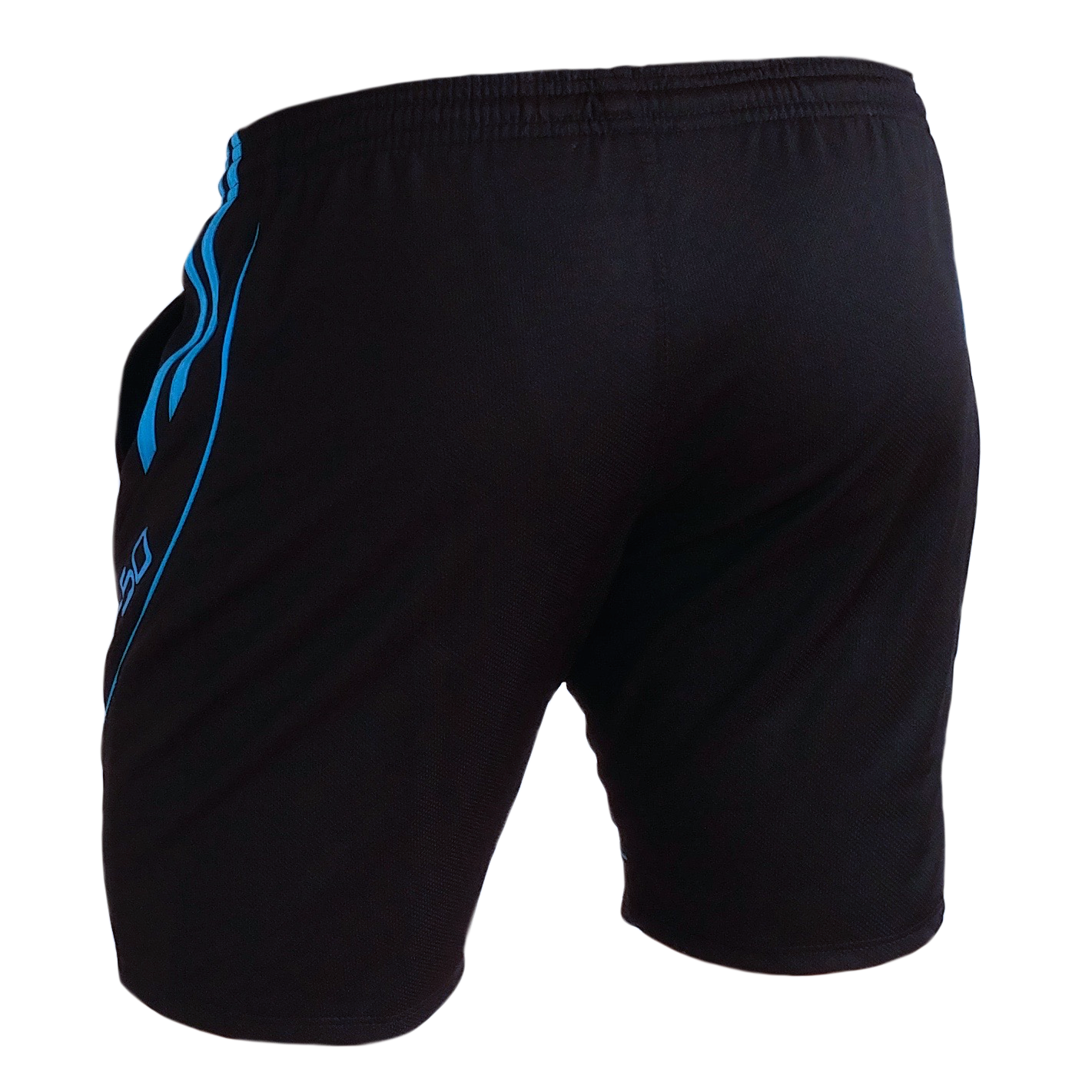 SHORT F50 Holand Negro Azul Neon Trasera Short deportivo hombre. Negro Azul Neon. Ropa deportiva hombre. Tienda para hombres.