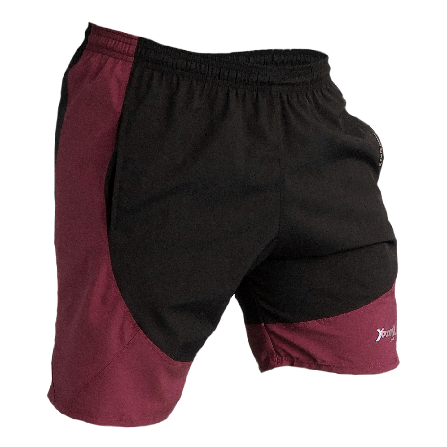 Short deportivo hombre Destroyer, corredor, correr, runner, tela lona ligera impermeable. Negro Vino. Ropa deportiva hombre. Tienda.