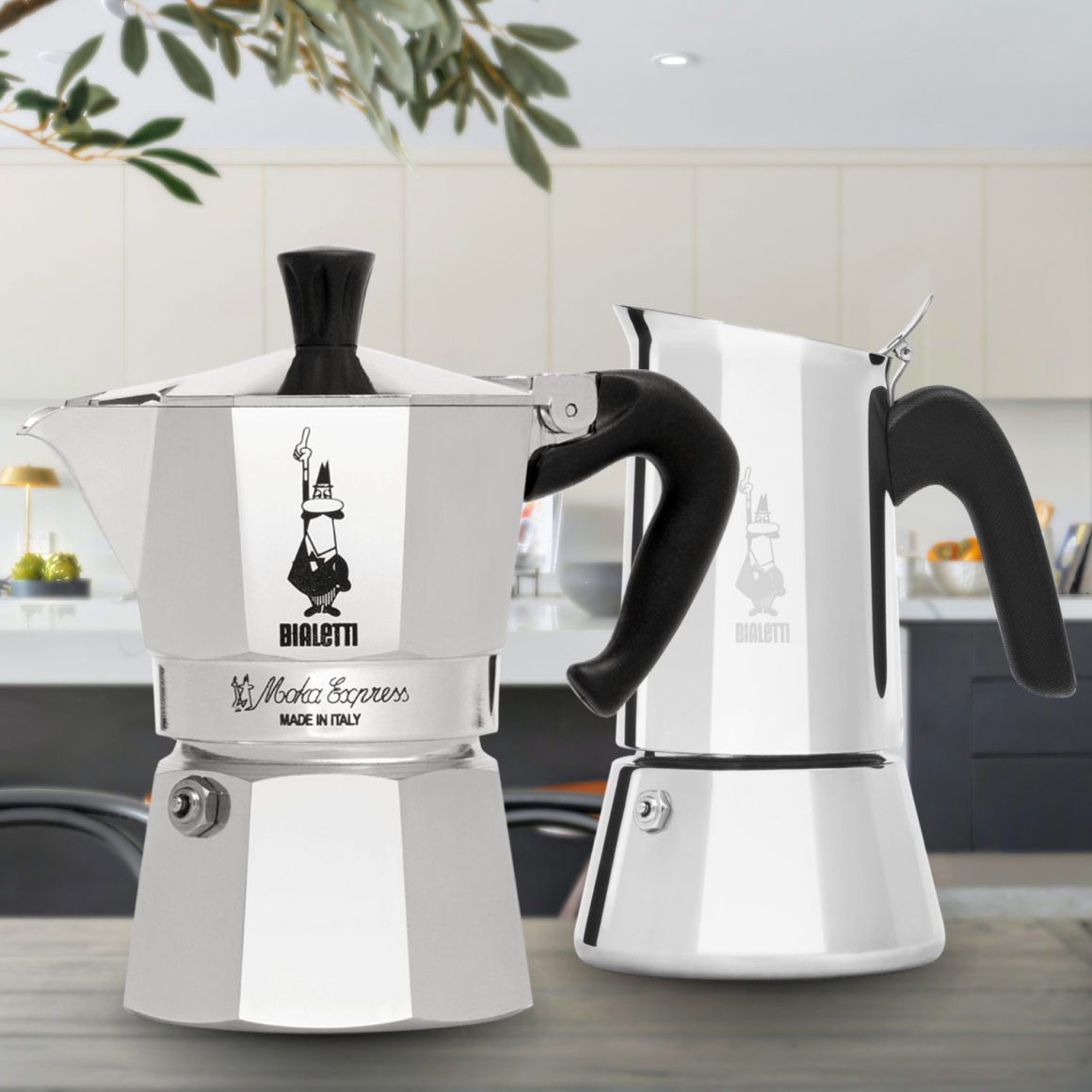 Cafetera Italiana Bialetti Moka Express y Venus de Espresso para Estufa Foto Frontal del Producto
